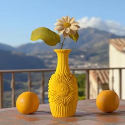 Girasole Vase – 3D Printed Sunflower Vase from the Sicily Collection 3d model