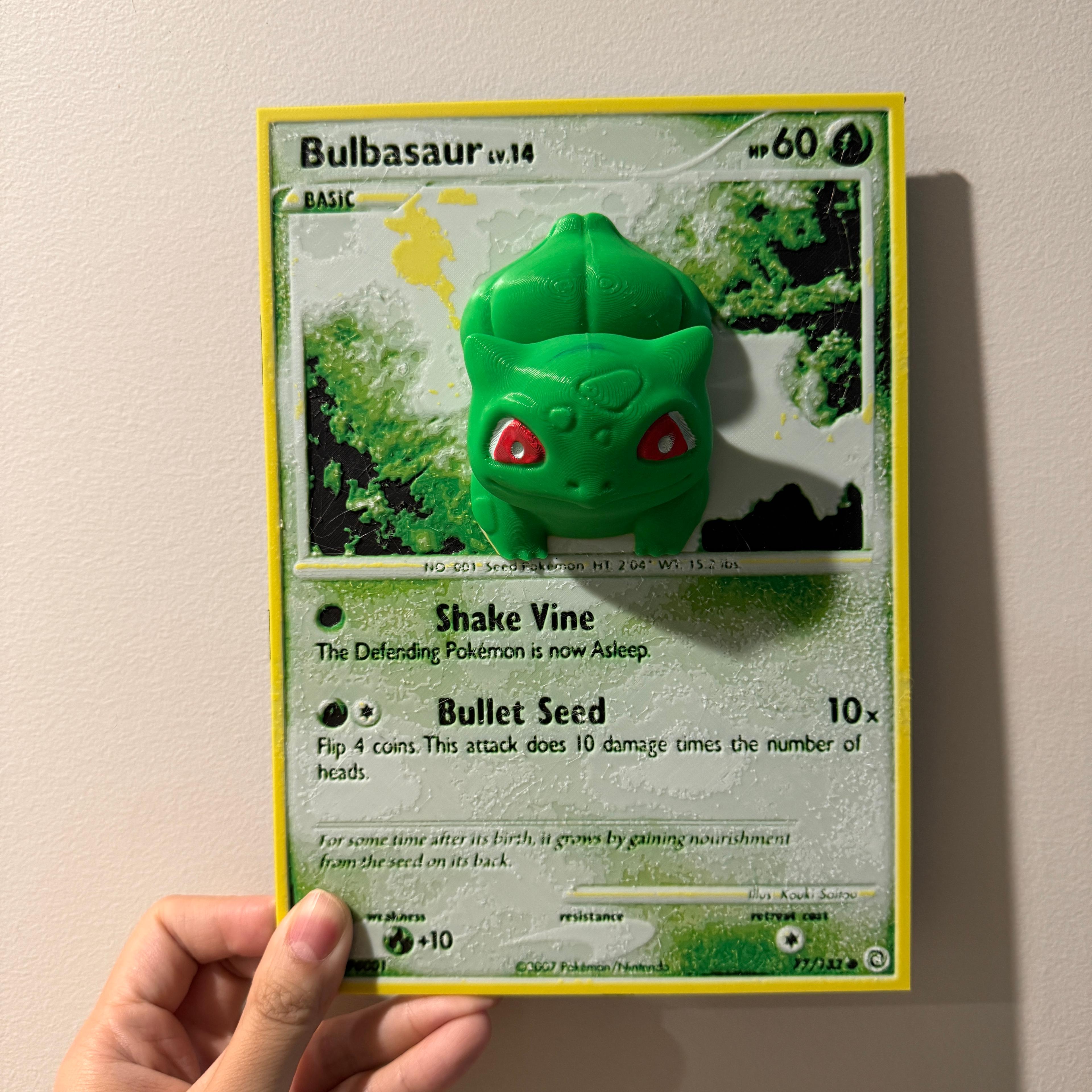 Oversized Bulbasaur Pokemon Card - HueForge Hybrid Print 3d model