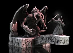 Balrog vs Gandalf Diorama (Pre-Supported) 3d model