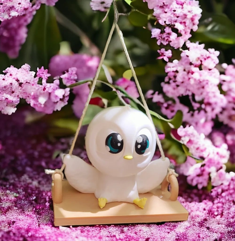 Cute Swinging Bird ( No Support ) 3d model