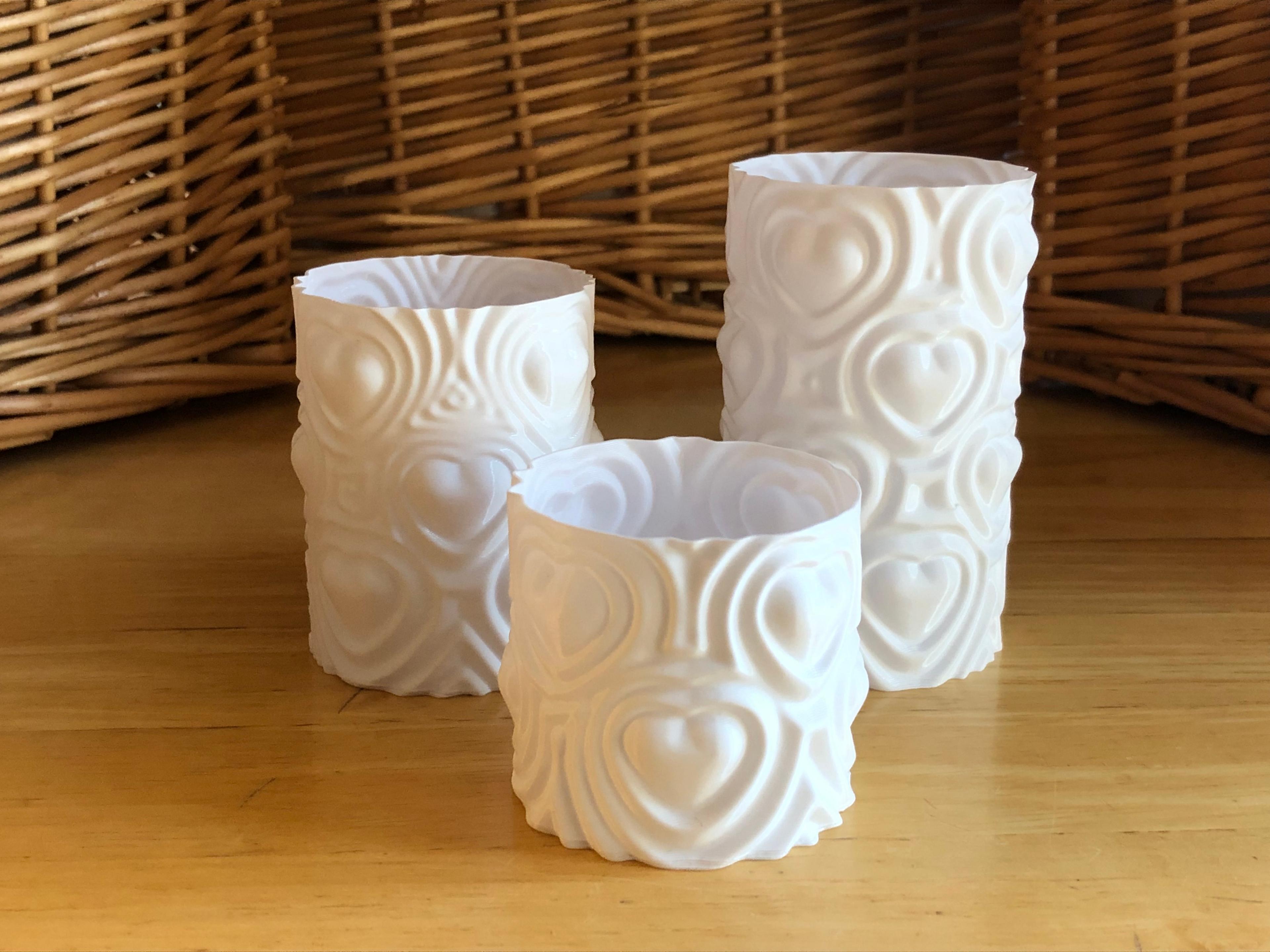 Heartbeat Vases (For Spiralized Printing) 3d model