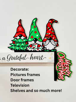 3D Printed Christmas Holiday Door Corner Decor Holiday Gnome Decor Christmas Home Decor 3mf File 3d model