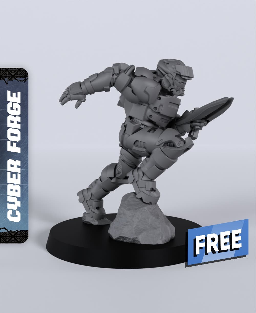 F Bluethree - With Free Cyberpunk - Sci-Fi Gift Ideas for RPG and Wargamers 3d model