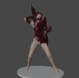 Asian Woman Fan Fighter v2.0 3d model