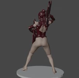 Asian Woman Fan Fighter v2.0 3d model