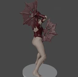 Asian Woman Fan Fighter v2.0 3d model