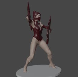 Asian Woman Fan Fighter v2.0 3d model