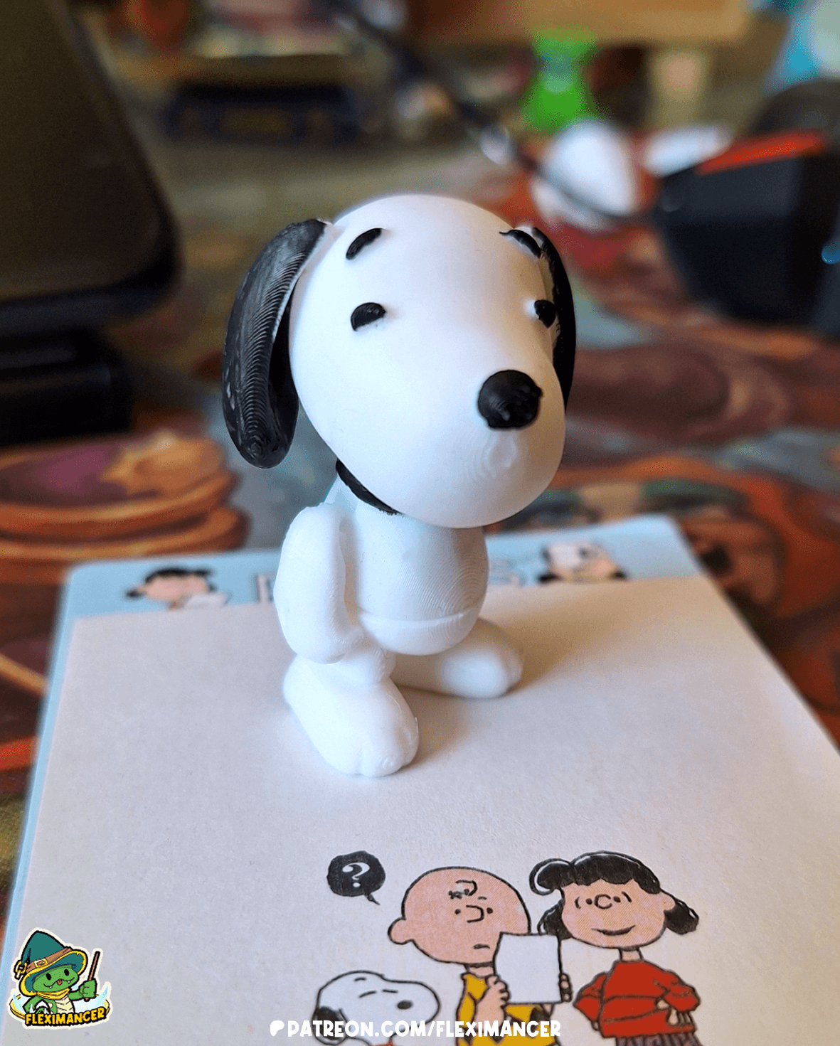 Snoopy - Peanuts | Flexi Print-in-place + Keychain | Multicolor 3d model