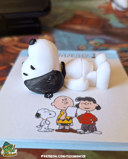 Snoopy - Peanuts | Flexi Print-in-place + Keychain | Multicolor 3d model