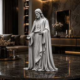 Free Jesus Statue STL – Christian Prayer Sculpture 3D Print 3d model