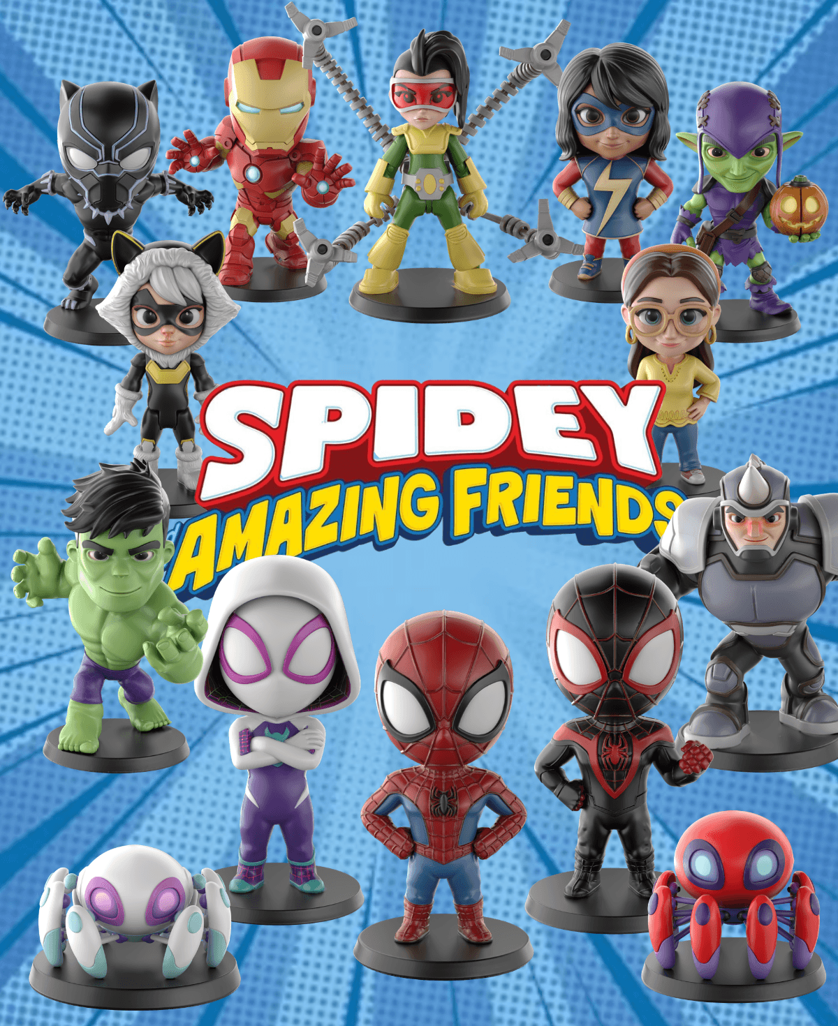 Spidey Amazing Friends STL Files - Spider Team - Superhero 3D Print Models 3d model