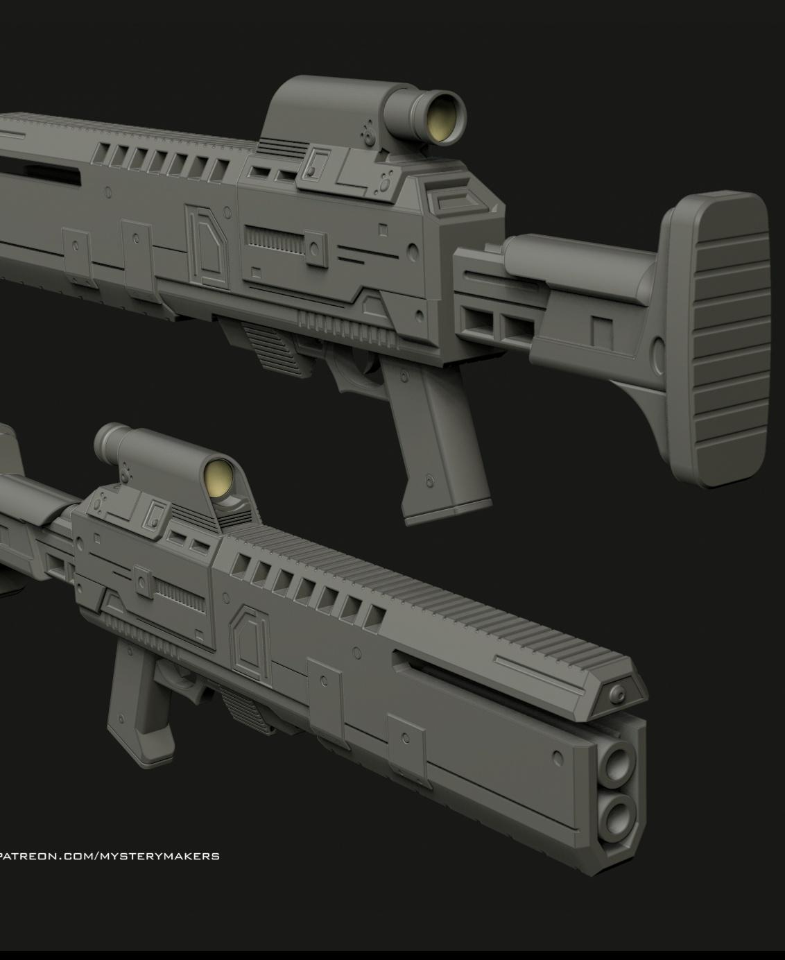 Beebox blaster rifle 3d model