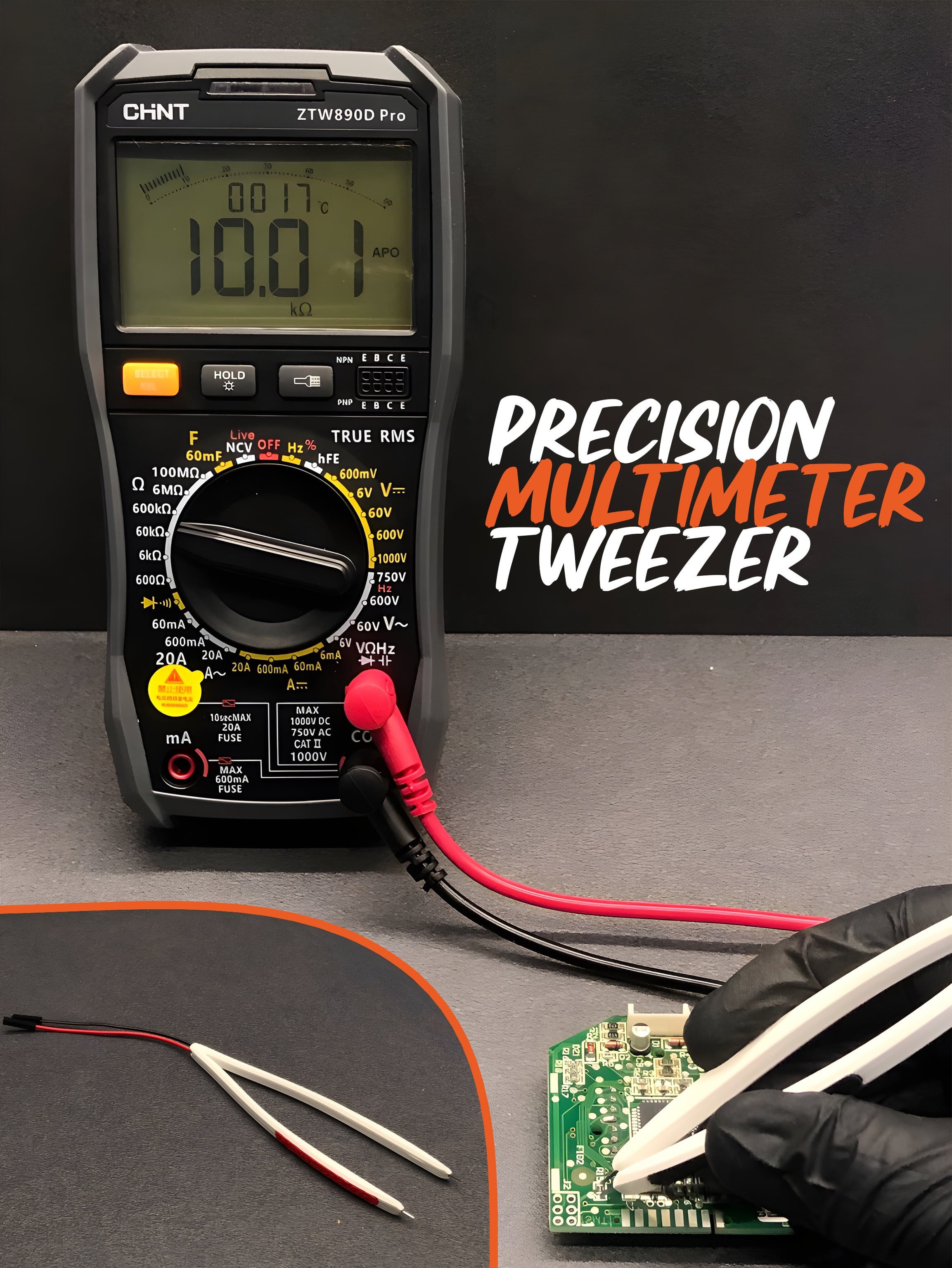 Precision Multimeter Tweezer – SMD & Small Component Testing Tool 3d model