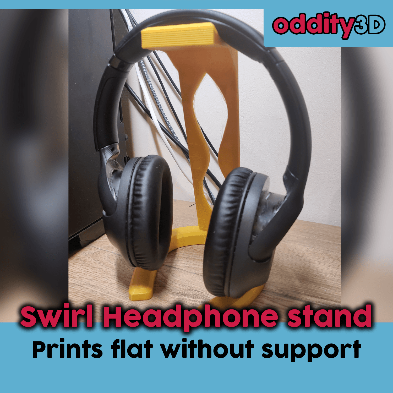 Modern Design Swirl Headphone Stand 3d model