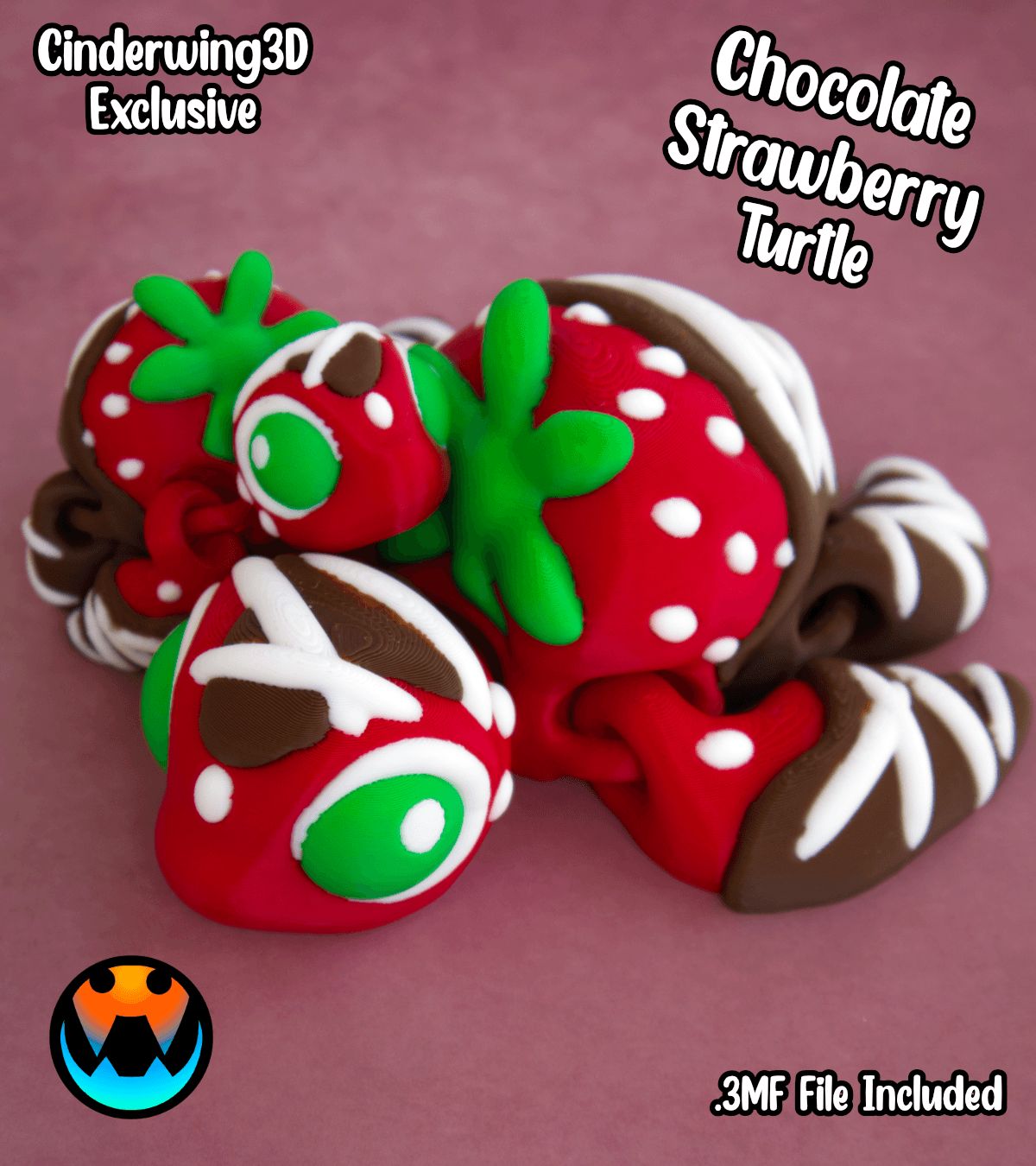 Chocolate Strawberry Turtle 3d model