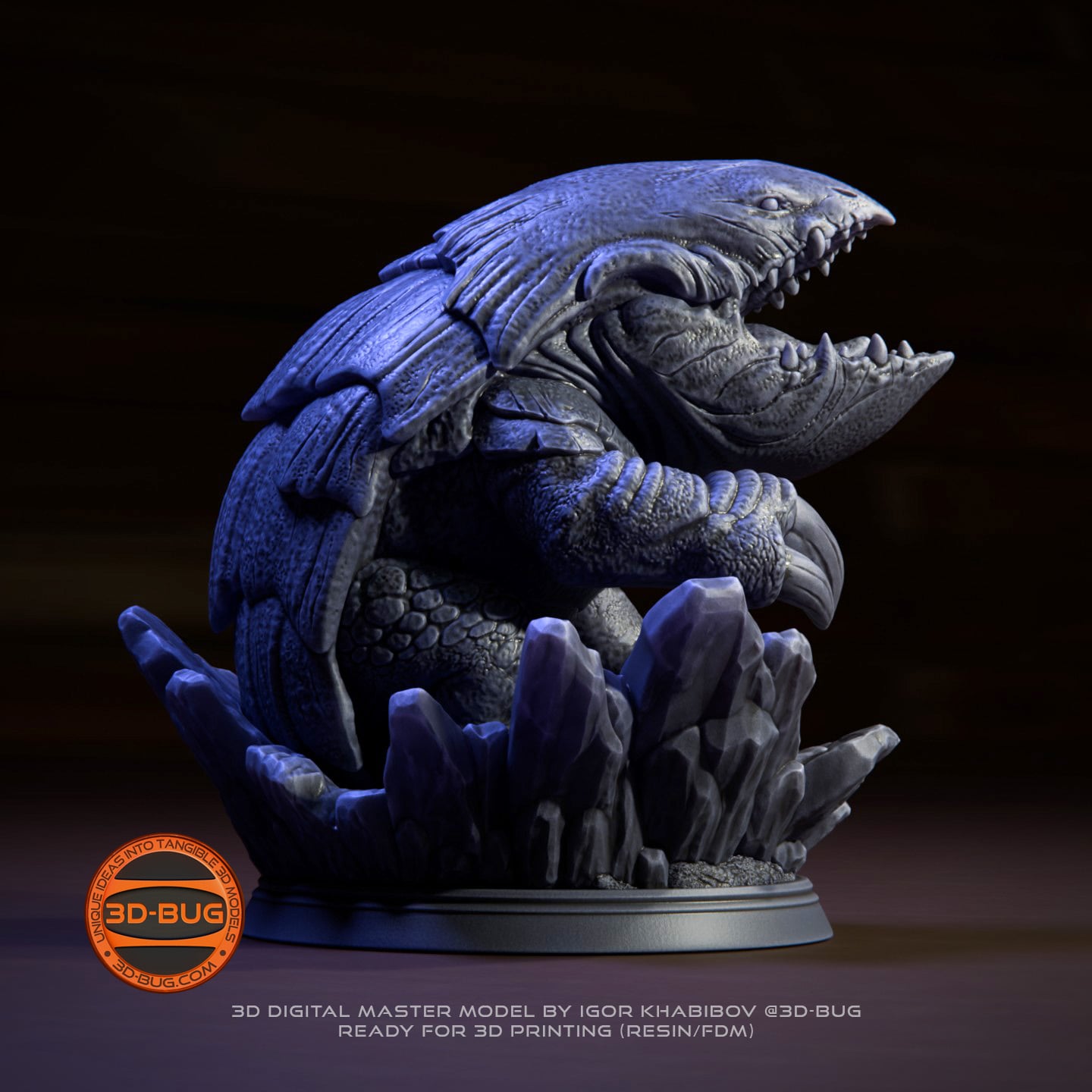 Stylized Land Shark Creature Miniature 3d model