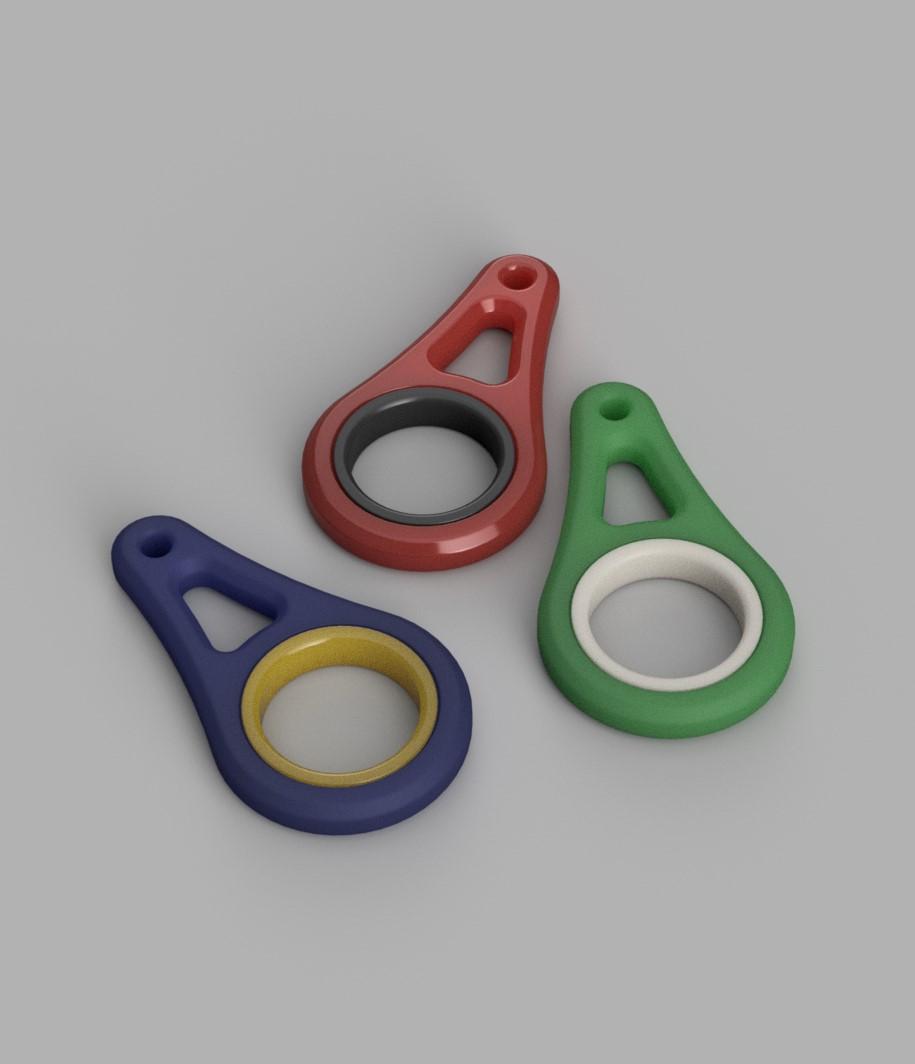 Keychain Spinner - Print in place 3d model