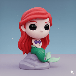 ARIEL KAWAII CHIBI – COLLECTIBLE 3D FIGURE (STL FILE) 3d model