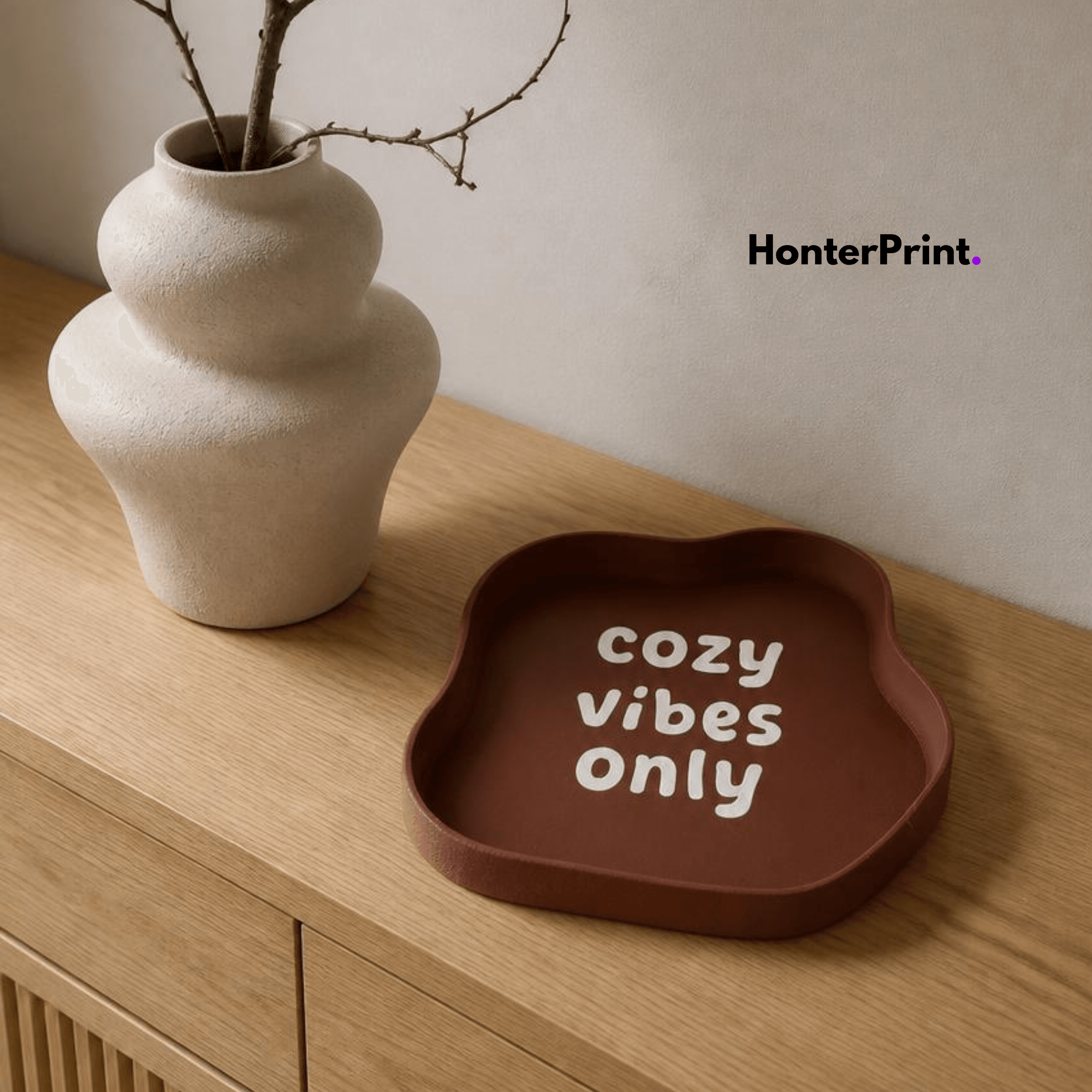 Wavy Aesthetic Catchall Tray - Cozy Vibes Only - 3D Print Model / STL for Home Decor 3d model