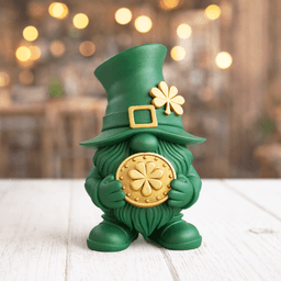 St. Patrick’s Day Gnome | Lucky Leprechaun Figure | Shamrock Decor 3d model