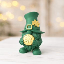 St. Patrick’s Day Gnome | Lucky Leprechaun Figure | Shamrock Decor 3d model