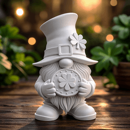 St. Patrick’s Day Gnome | Lucky Leprechaun Figure | Shamrock Decor 3d model