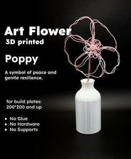 Poppy – 3D Printed Art Flower 3d model