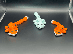 Cute Tiny Articulated Kawaii Fox (2 tail lengths) 3d model