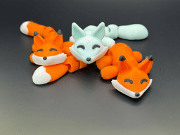 Cute Tiny Articulated Kawaii Fox (2 tail lengths) 3d model