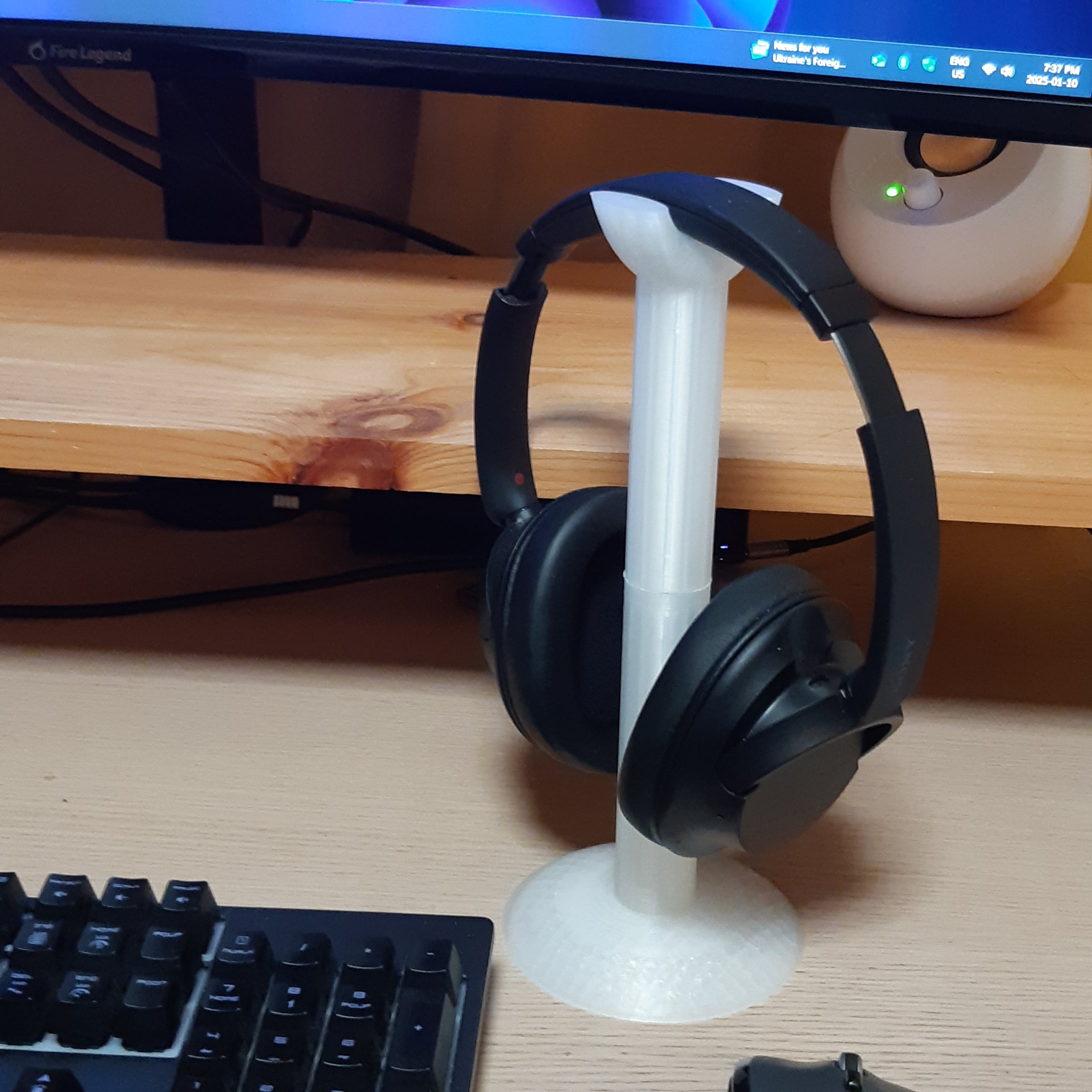 Headphone Stand for Small Printers - Support Free 3d model