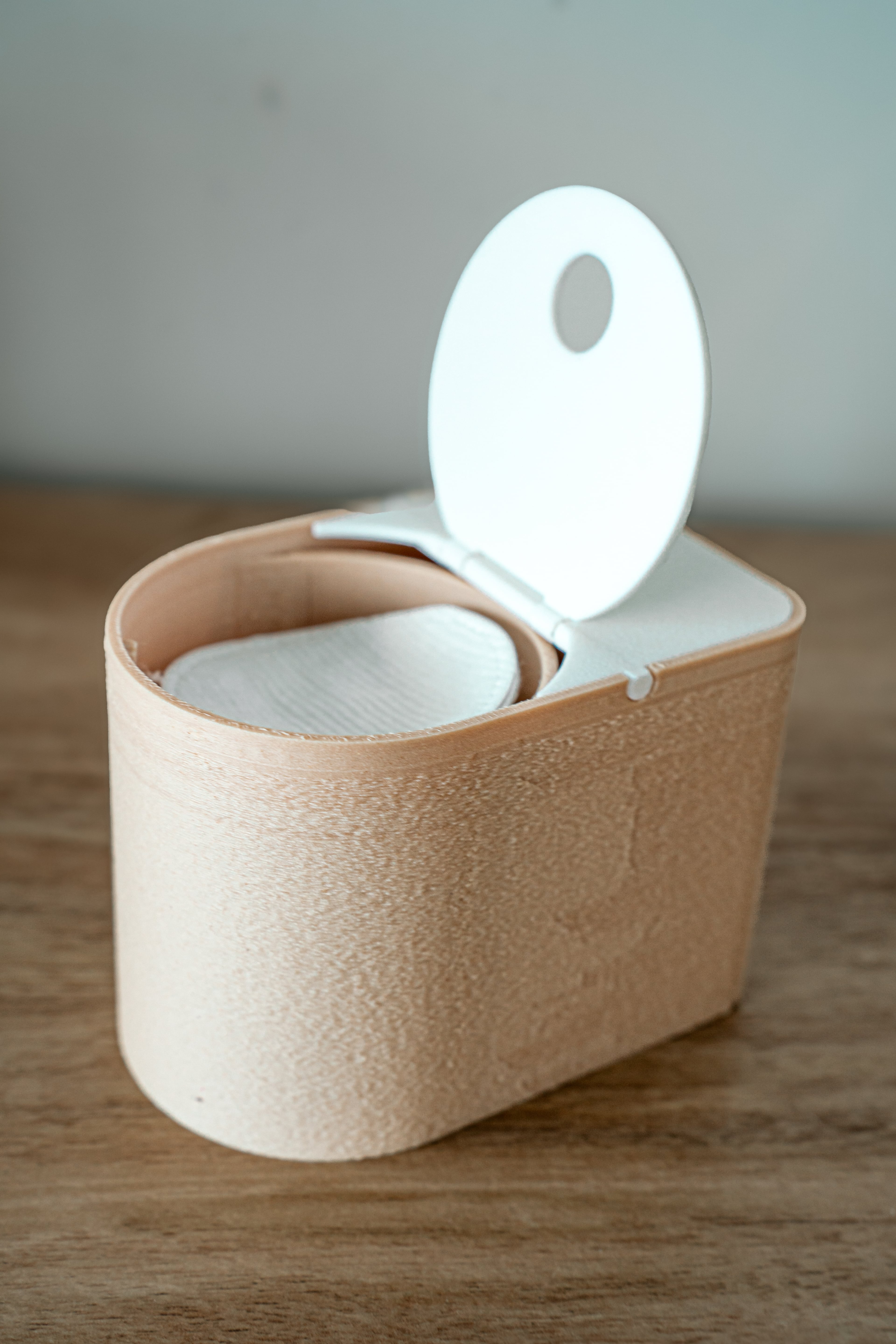 COTTA – Dual Cotton Pad & Swab Organizer (No Supports, Rotating Lid) 3d model