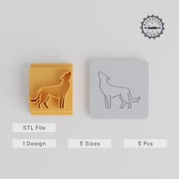 Wolf Stamp Tile Set, 5 Sizes 20-40mm, Perfect for Clay, Cookies, Fondant, & Soft Materials PRODUCT_3750 3d model