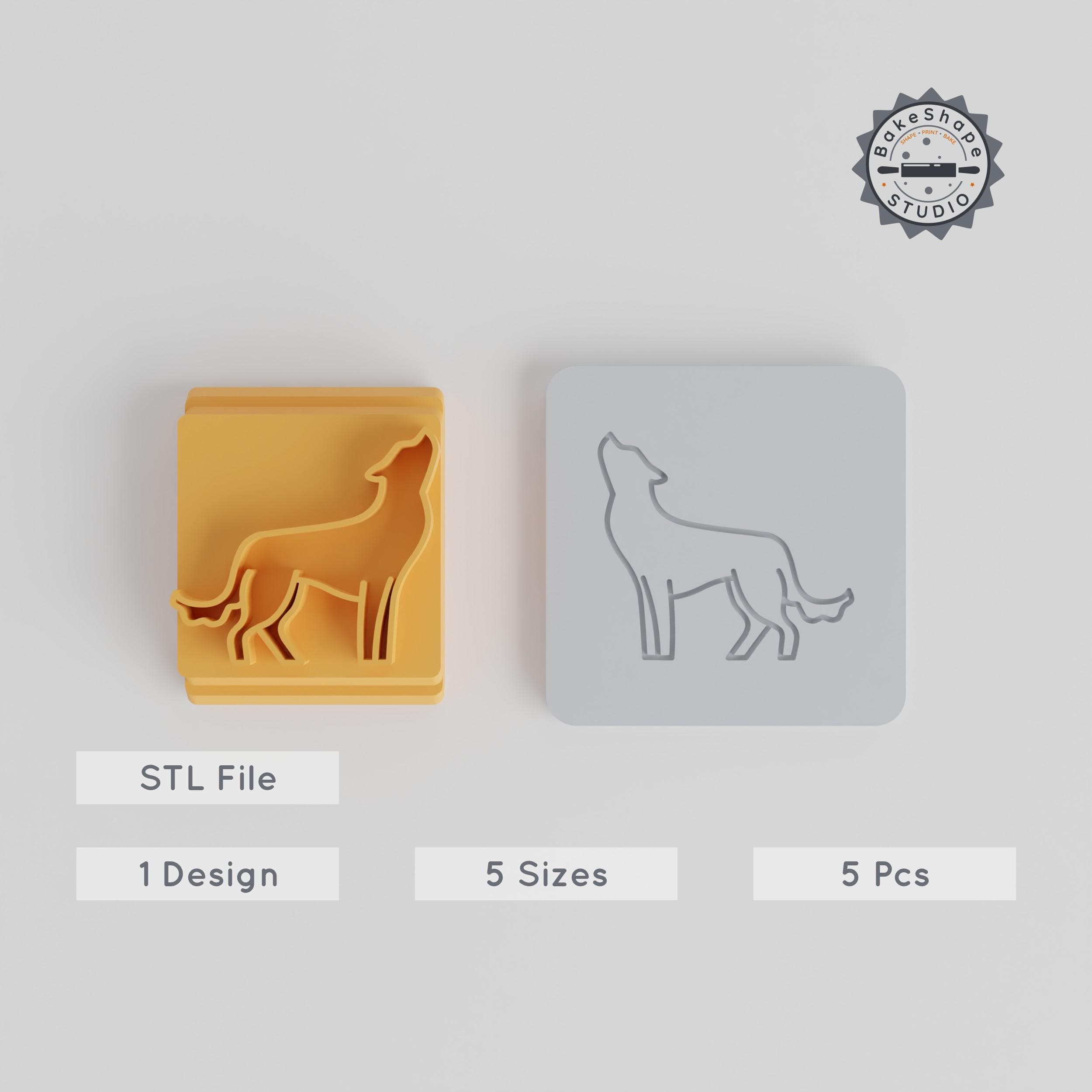 Wolf Stamp Tile Set, 5 Sizes 20-40mm, Perfect for Clay, Cookies, Fondant, & Soft Materials PRODUCT_3750 3d model