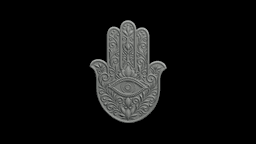 Hamsa Guardian Hand Plaque STL - Printable Spiritual Decor Object 3d model