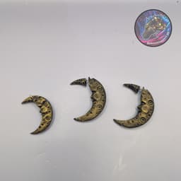 crescent moon faux gaues and pendant swet 3d model