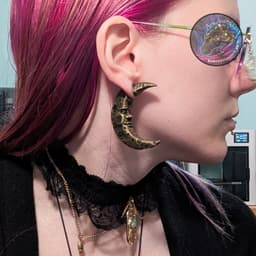 crescent moon faux gaues and pendant swet 3d model