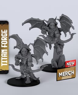 Flying Kobolds - With Free Dragon Warhammer - 5e DnD Inspired for RPG and Wargamers 3d model
