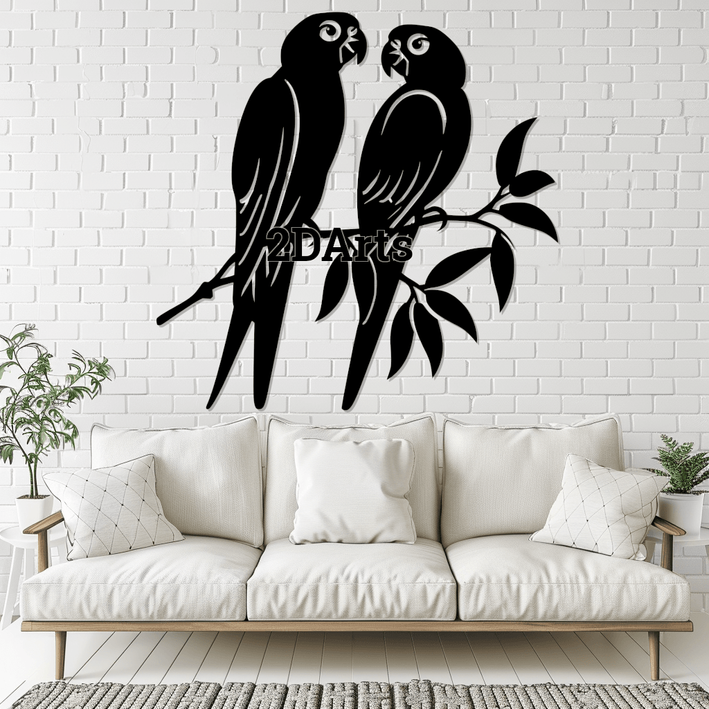 Parrots 2D Wall Art/Window Art 3d model