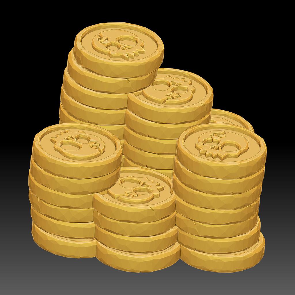 Pirate Coin Pile (LOW POLY) 3d model
