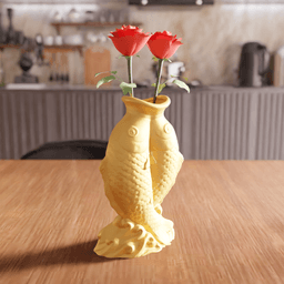 Feng Shui Twin Koi Fish Vase 3d model