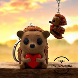 Adorable Hedgehog Figurine and Flexy Keychain Versions 3d model