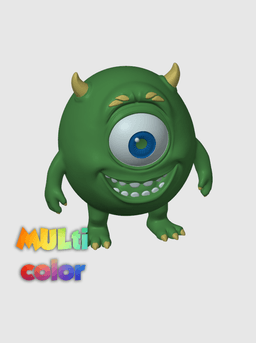 One-Eyed Green Monster Multi-Color 3MF | Cartoon Figurine | Bambu Ready 3d model