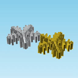 Snowflake 002, nestable box (v2) 3d model