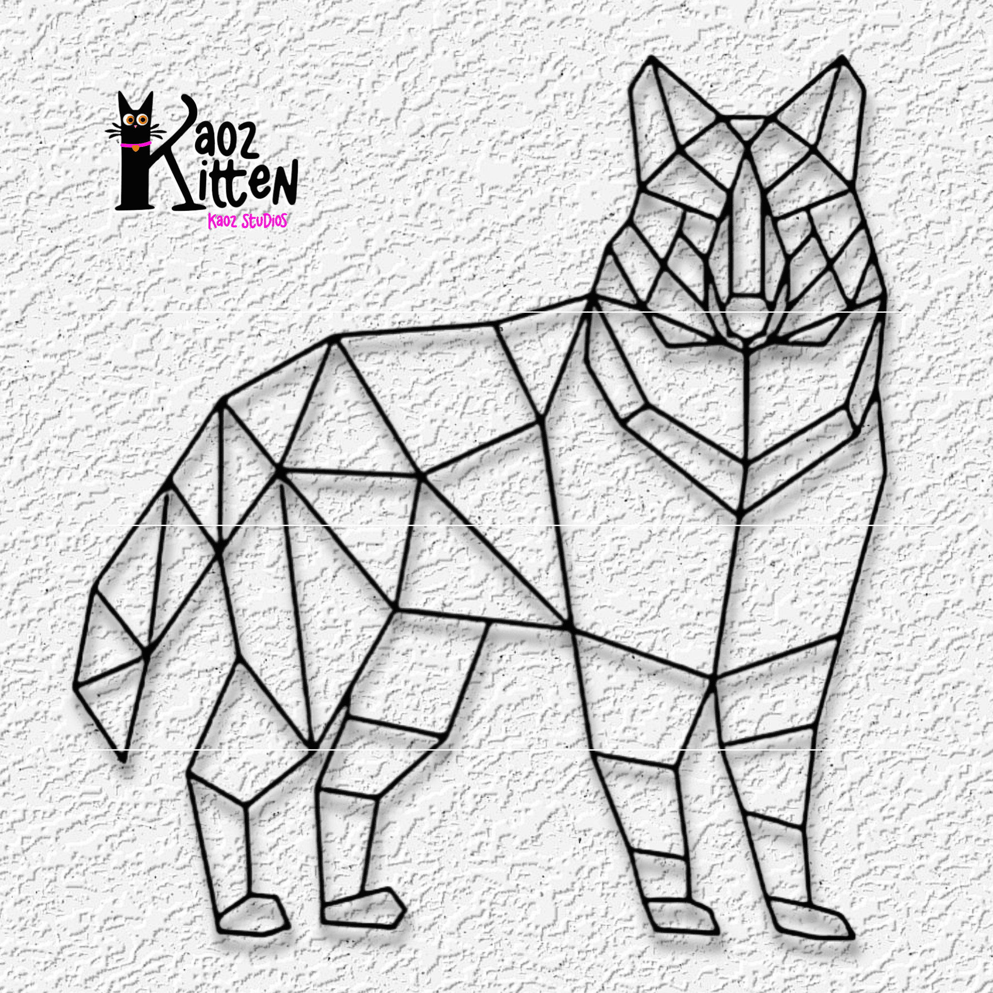 mosaic wolf wall art mountain woodland desert animal decor 3d model