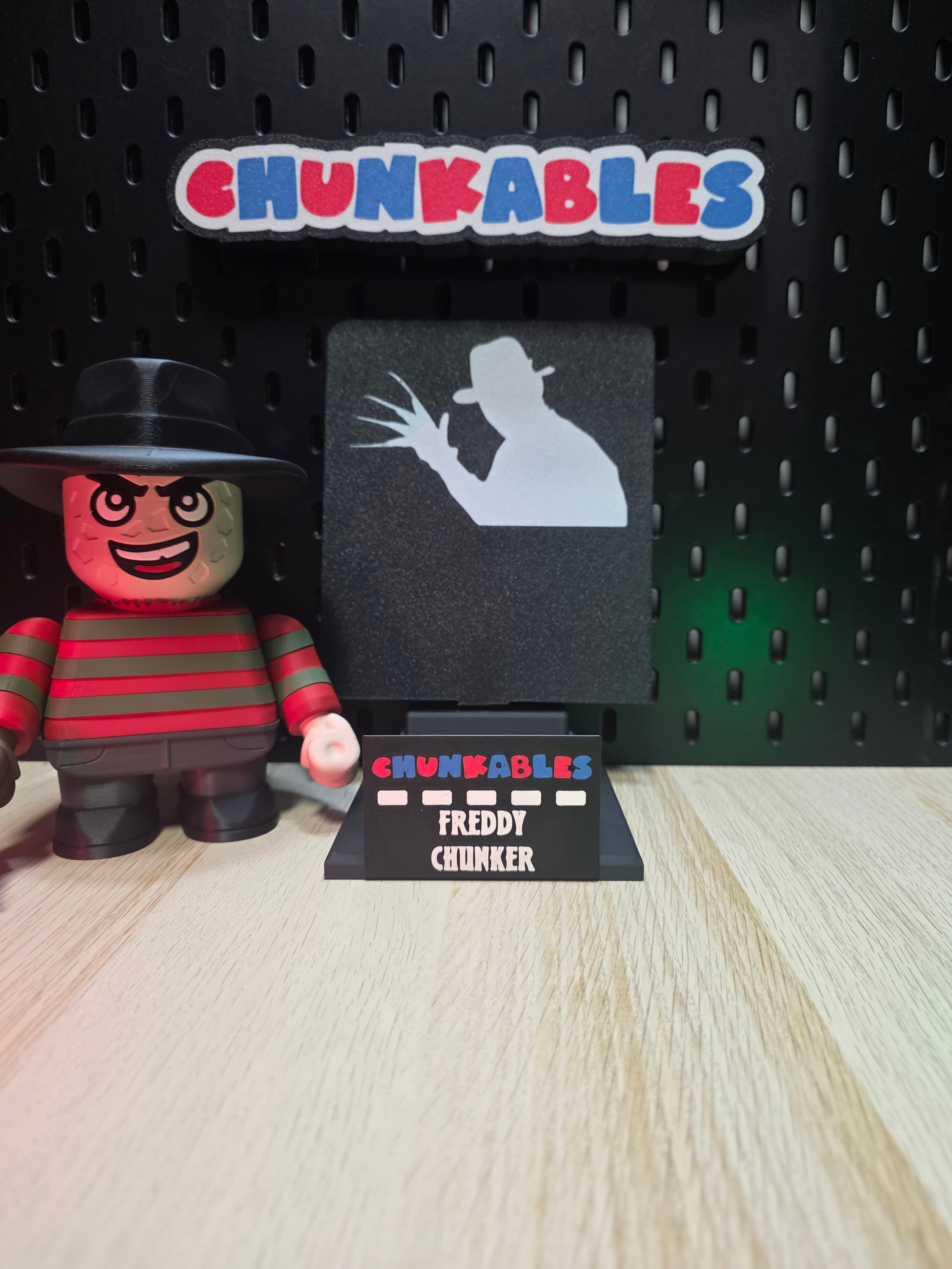 Freddy Chunker Multicolor Nameplates and Backer 3d model
