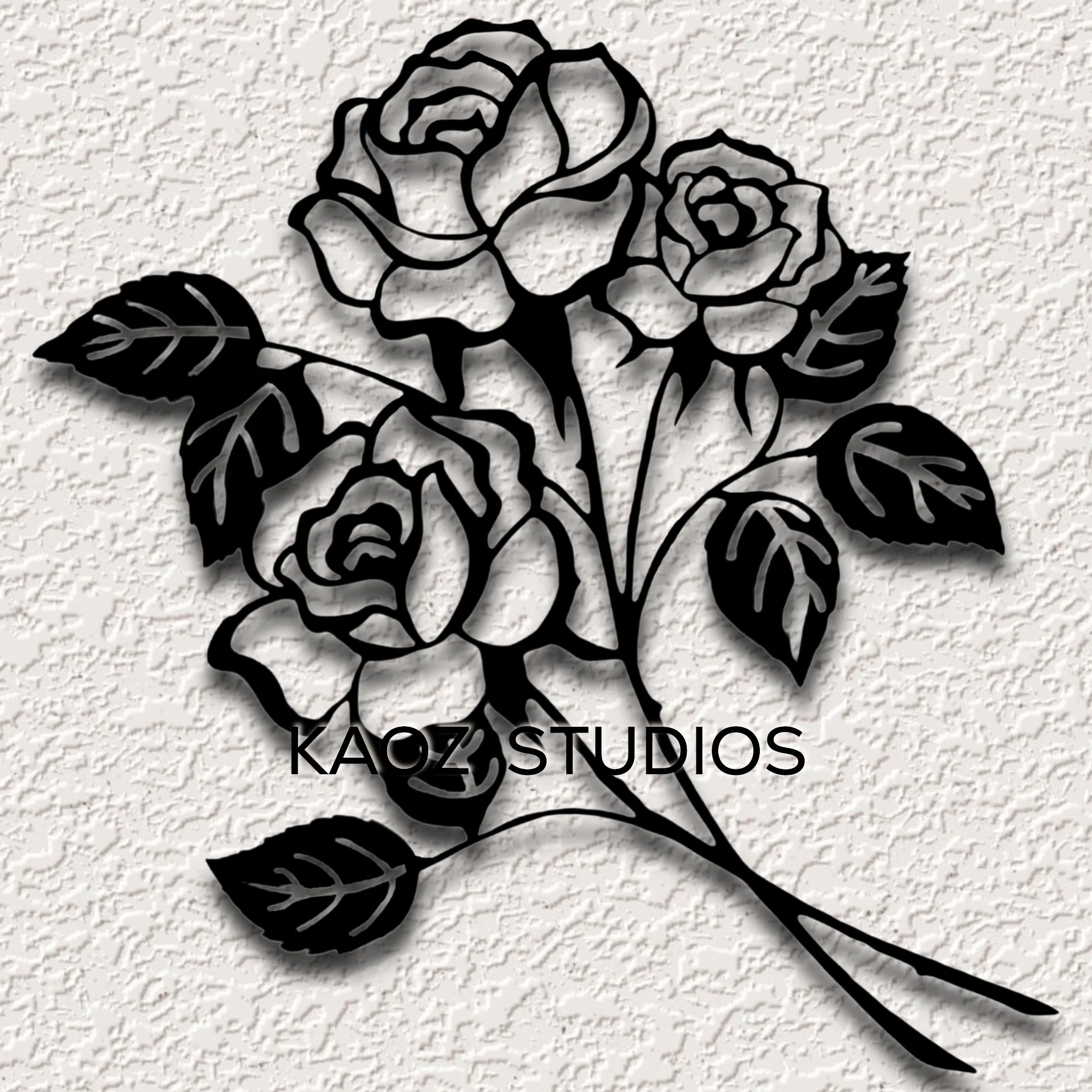 realistic roses wall art flowers wall decor floral decoration 3d model