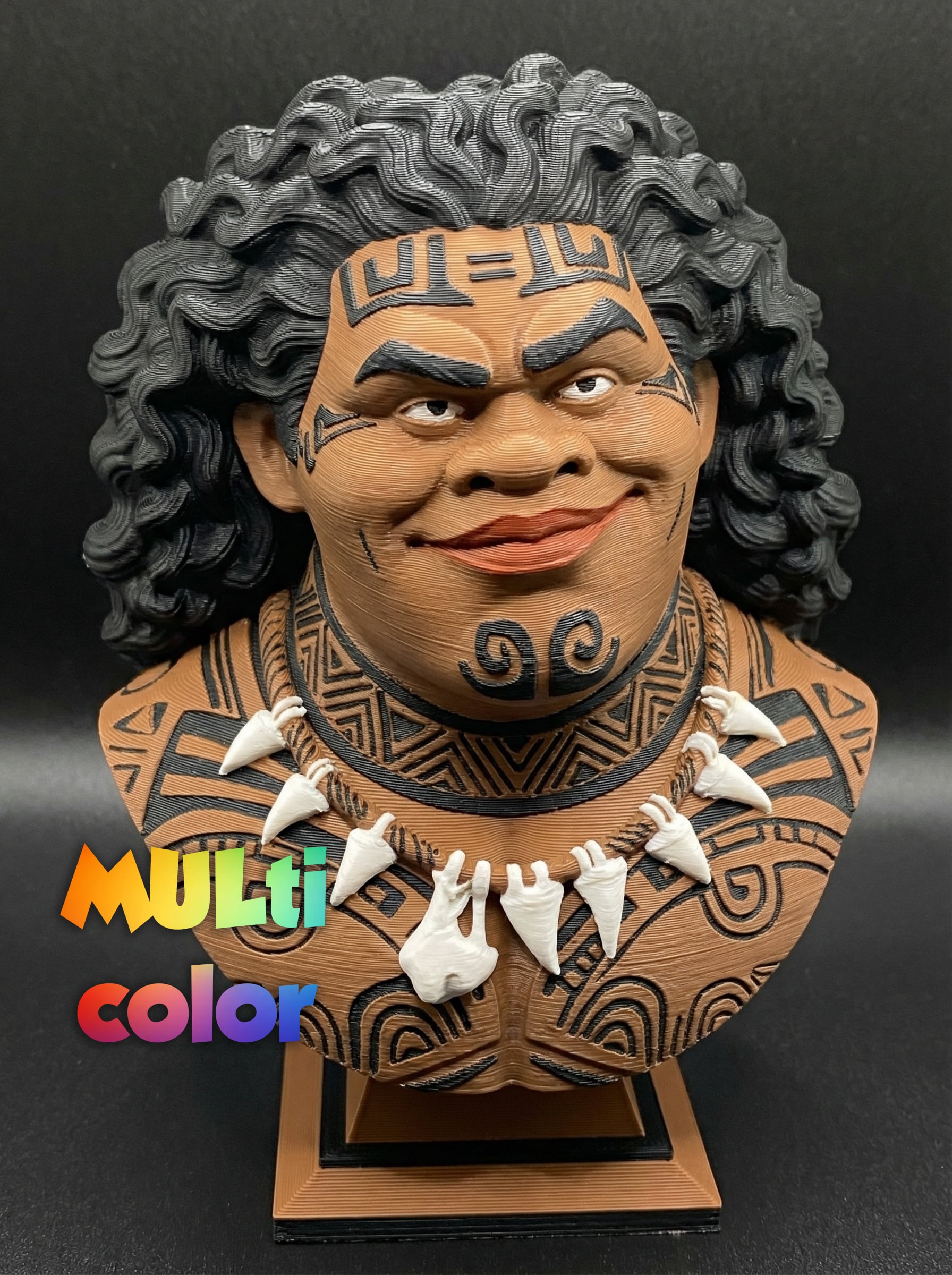 Polynesian Demigod Bust Multi-Color 3MF | Fan Art | Bambu Ready 3d model