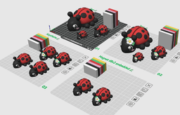Cute Flexi Ladybug (Toy, Keychain & Magnet) 3d model