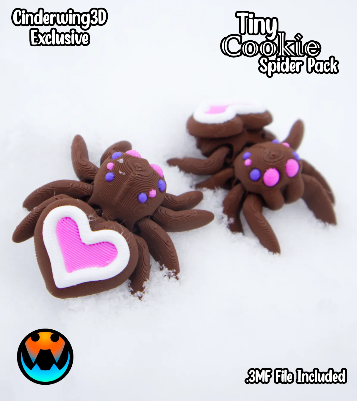 Tiny Spider - Heart Cookie 3d model