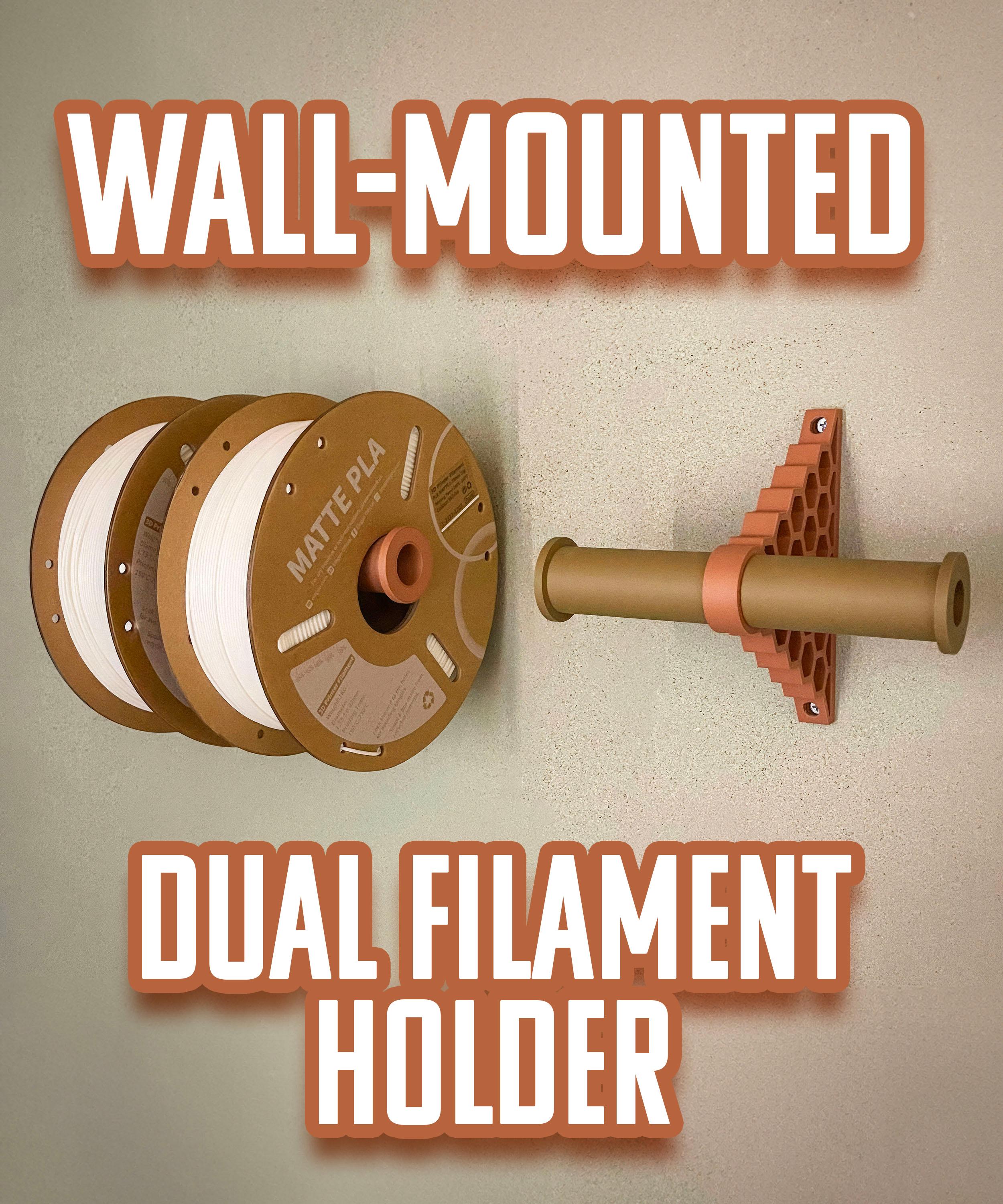 Wall Mounted Dual Filament Holder 3d model